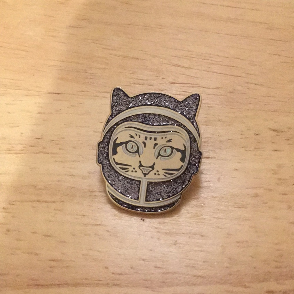 Glitter Cat Astronaut Pin